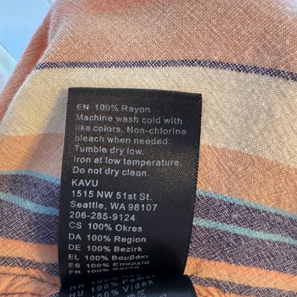 Kavu Shirt Womens X-Small Multicolor Striped Top Long Sleeve Outdoor Button Up - Picture 10 of 11